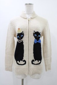 Leur Getter / ロイヤルキャットニットジャケット  アイボリー H-25-12-10-1021-LU-JA-KB-ZH