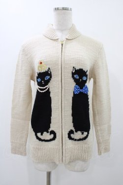 画像1: Leur Getter / ロイヤルキャットニットジャケット  アイボリー H-25-12-10-1021-LU-JA-KB-ZH