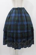 Jane Marple Dans Le Salon / タータンチェックパネルスカート  ネイビー H-25-12-10-1023-JM-SK-KB-ZH