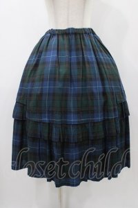 Jane Marple Dans Le Salon / タータンチェックパネルスカート  ネイビー H-25-12-10-1023-JM-SK-KB-ZH