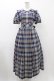 画像1: Jane Marple / フリルカラーチェックパフワンピース  ブルー H-25-12-10-1024-JM-OP-KB-ZH (1)