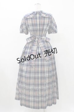 画像2: Jane Marple / フリルカラーチェックパフワンピース  ブルー H-25-12-10-1024-JM-OP-KB-ZH
