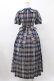 画像2: Jane Marple / フリルカラーチェックパフワンピース  ブルー H-25-12-10-1024-JM-OP-KB-ZH (2)
