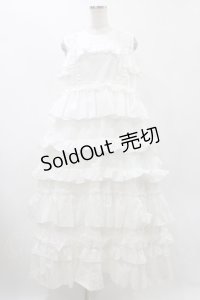 merry jenny / フリルティアードワンピース  オフホワイト H-25-12-10-1026-LO-OP-KB-ZH