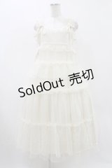 merry jenny / チュールドロストロングワンピース  アイボリー H-25-12-10-1027-LO-OP-KB-ZH