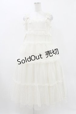 画像1: merry jenny / チュールドロストロングワンピース  アイボリー H-25-12-10-1027-LO-OP-KB-ZH