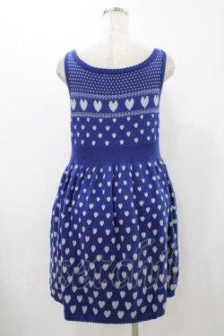 画像2: Jane Marple / ハートジャガードワンピース  ブルー H-25-12-10-1029-JM-OP-KB-ZH