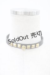 Q-pot. / レザーチョーカー  ブラック×ゴールド H-25-12-10-1005-QP-AC-KB-ZH