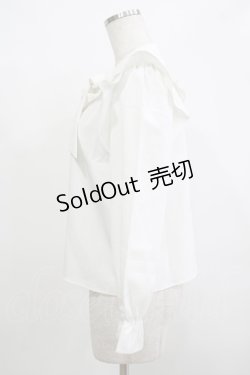 画像2: evelyn / フリルリボンブラウス Free オフ H-25-12-10-052-LO-BL-NS-ZH