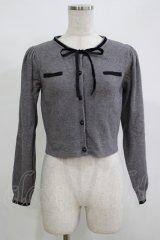 An MILLE / バイカラーリボンカーデ Free グレー H-25-12-10-054-EL-TO-NS-ZH