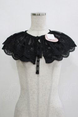 画像1: m petit by misako / AMレース付け襟  ブラック H-25-12-10-056-LO-ZA-NS-ZH