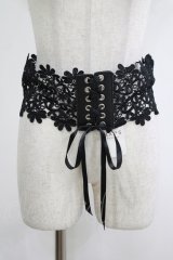 axes femme / レース編み上げベルト Free ブラック H-25-12-10-058-AX-ZA-NS-ZH