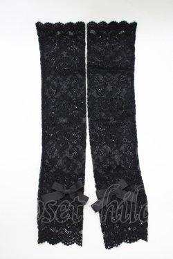 画像1: m petit by misako / AMレースロングアームカバー  ブラック H-25-12-10-060-LO-ZA-NS-ZH