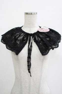 画像1: m petit by misako / AMレース付け襟  ブラック H-25-12-10-067-LO-ZA-NS-ZH