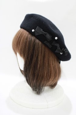 画像2: m petit by misako / AMミニリボンバスクベレー  ブラック H-25-12-10-077-LO-AC-NS-ZH