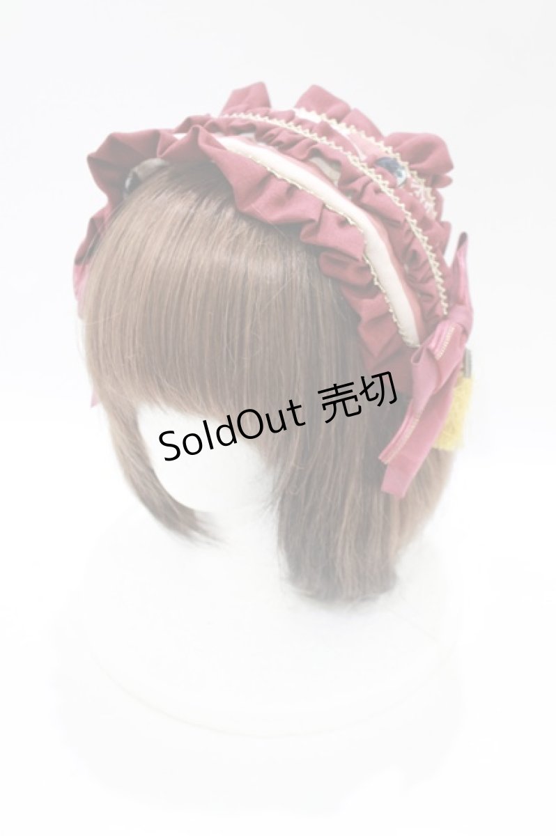 画像1: metamorphose / うたかたの華かぐらヘッドドレスカチューシャ  えんじ H-25-12-10-078-ME-AC-NS-ZH (1)