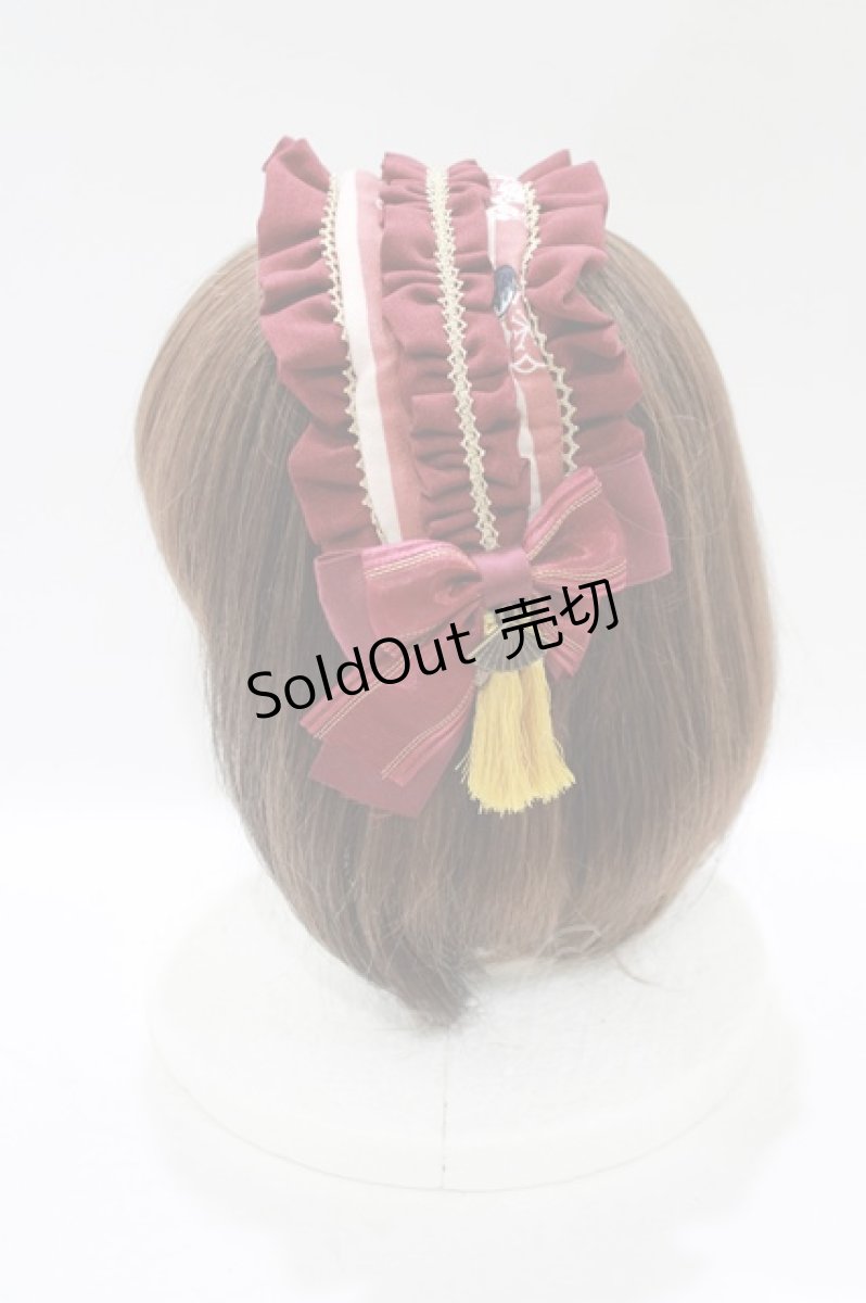 画像2: metamorphose / うたかたの華かぐらヘッドドレスカチューシャ  えんじ H-25-12-10-078-ME-AC-NS-ZH (2)