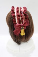 画像2: metamorphose / うたかたの華かぐらヘッドドレスカチューシャ  えんじ H-25-12-10-078-ME-AC-NS-ZH (2)