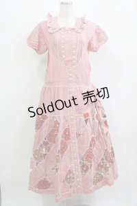 PINK HOUSE / ギンガムチェックパッチワークワンピース Free レッド H-25-12-10-008-LO-OP-NS-ZH