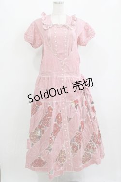 画像1: PINK HOUSE / ギンガムチェックパッチワークワンピース Free レッド H-25-12-10-008-LO-OP-NS-ZH