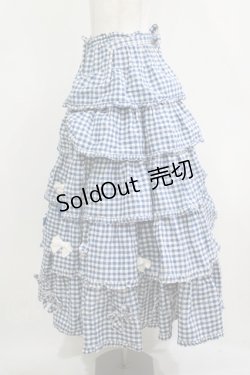 画像2: PINK HOUSE / ギンガムリボンフリルスカート Free ブルー H-25-12-10-010-LO-SK-NS-ZH