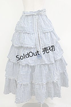 画像3: PINK HOUSE / ギンガムリボンフリルスカート Free ブルー H-25-12-10-010-LO-SK-NS-ZH