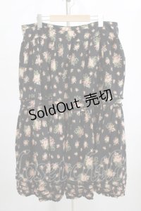 PINK HOUSE / 花柄スカート Free ブラック H-25-12-10-011-LO-SK-NS-ZH