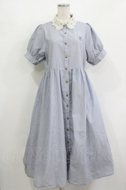 画像1: m petit by misako / ストライプワンピース M サックス H-25-12-10-014-LO-OP-NS-ZH