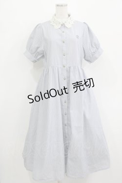 画像1: m petit by misako / ストライプワンピース M サックス H-25-12-10-014-LO-OP-NS-ZH