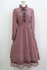 Rojita / レースアップロングシフォンワンピース Free ピンク H-25-12-10-015-LO-OP-NS-ZH