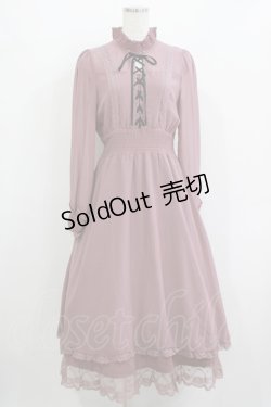 画像1: Rojita / レースアップロングシフォンワンピース Free ピンク H-25-12-10-015-LO-OP-NS-ZH