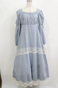 FLC / 星名桜子/hsスクエアネックOP　 M サックス H-25-12-10-019-LO-OP-NS-ZH