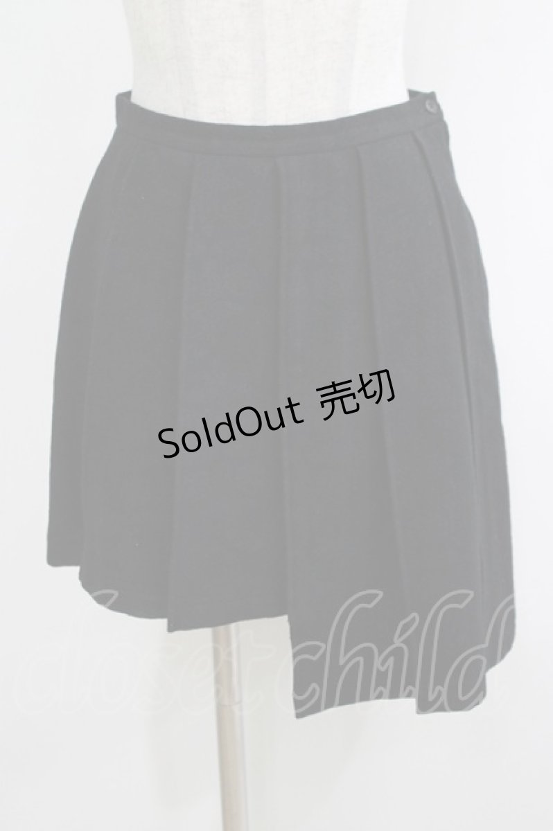 画像1: BPN / ジャガードウールアシメプリーツスカート  黒 H-25-12-11-031-GO-SK-KB-ZH (1)