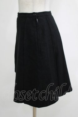 画像2: BPN / ジャガードウールアシメプリーツスカート  黒 H-25-12-11-031-GO-SK-KB-ZH