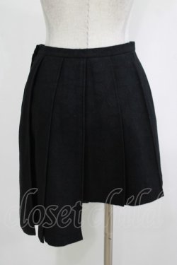 画像3: BPN / ジャガードウールアシメプリーツスカート  黒 H-25-12-11-031-GO-SK-KB-ZH