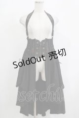 Ozz oneste / ホルター付薔薇刺繍オーバーコルセット  ブラック H-25-12-11-033-OO-SK-KB-ZH