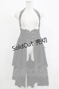 Ozz oneste / ホルター付薔薇刺繍オーバーコルセット  ブラック H-25-12-11-033-OO-SK-KB-ZH