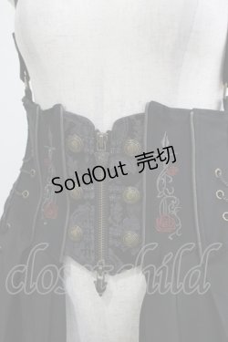 画像5: Ozz oneste / ホルター付薔薇刺繍オーバーコルセット  ブラック H-25-12-11-033-OO-SK-KB-ZH