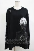 QOOZA / 東京喰種×QOOZA金木研 ダメージスウェット  ブラック H-25-12-11-040-PU-TO-KB-ZH
