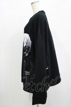 画像2: QOOZA / 東京喰種×QOOZA金木研 ダメージスウェット  ブラック H-25-12-11-040-PU-TO-KB-ZH