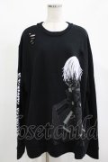 QOOZA / 東京喰種×QOOZA金木研 ダメージスウェット  ブラック H-25-12-11-041-PU-TO-KB-ZH