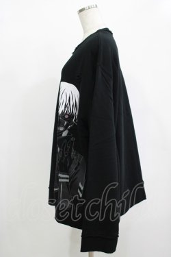 画像2: QOOZA / 東京喰種×QOOZA金木研 ダメージスウェット  ブラック H-25-12-11-041-PU-TO-KB-ZH