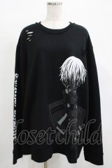 QOOZA / 東京喰種×QOOZA金木研 ダメージスウェット  ブラック H-25-12-11-043-PU-TO-KB-ZH