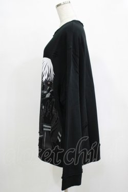 画像2: QOOZA / 東京喰種×QOOZA金木研 ダメージスウェット  ブラック H-25-12-11-043-PU-TO-KB-ZH