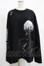 画像1: QOOZA / 東京喰種×QOOZA金木研 ダメージスウェット  ブラック H-25-12-11-045-PU-TO-KB-ZH (1)