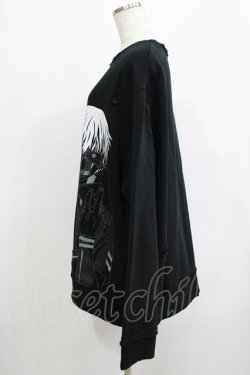 画像2: QOOZA / 東京喰種×QOOZA金木研 ダメージスウェット  ブラック H-25-12-11-045-PU-TO-KB-ZH