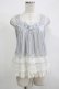 画像1: Ozz oneste / 薔薇刺繍シアーストライプトップス  グレー H-25-12-11-048-OO-TO-KB-ZH (1)