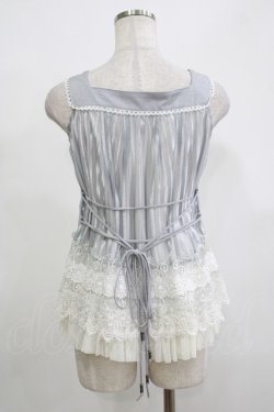 画像3: Ozz oneste / 薔薇刺繍シアーストライプトップス  グレー H-25-12-11-048-OO-TO-KB-ZH