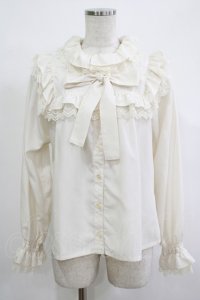 Melody BasKet / フリルレースヨーク切替ブラウス  アイボリー H-25-12-11-050-LO-BL-KB-ZH
