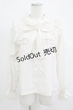 画像1: Melody BasKet / フリルレースヨーク切替ブラウス  アイボリー H-25-12-11-050-LO-BL-KB-ZH